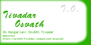 tivadar osvath business card